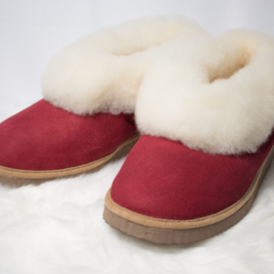 Chaussons fourrés en Peau de Mouton Rouge Jolimouton