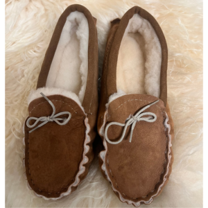 Mocassins en peau de mouton véritable fourrés