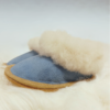 chaussons enfant en peau de mouton bleu
